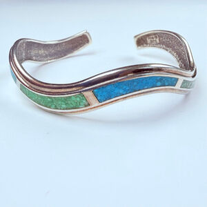 Coleman Black Hills Southwestern Turquoise 925 Sterling Silver Cuff Bracelet